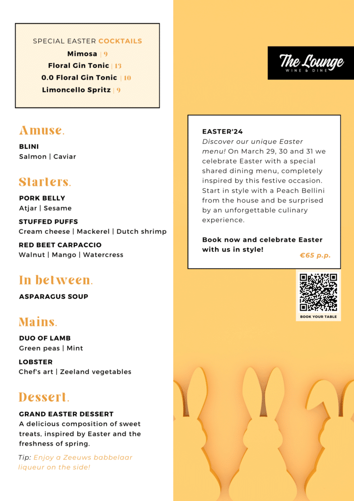 ENG Easter24 menu The Lounge Wine Dine